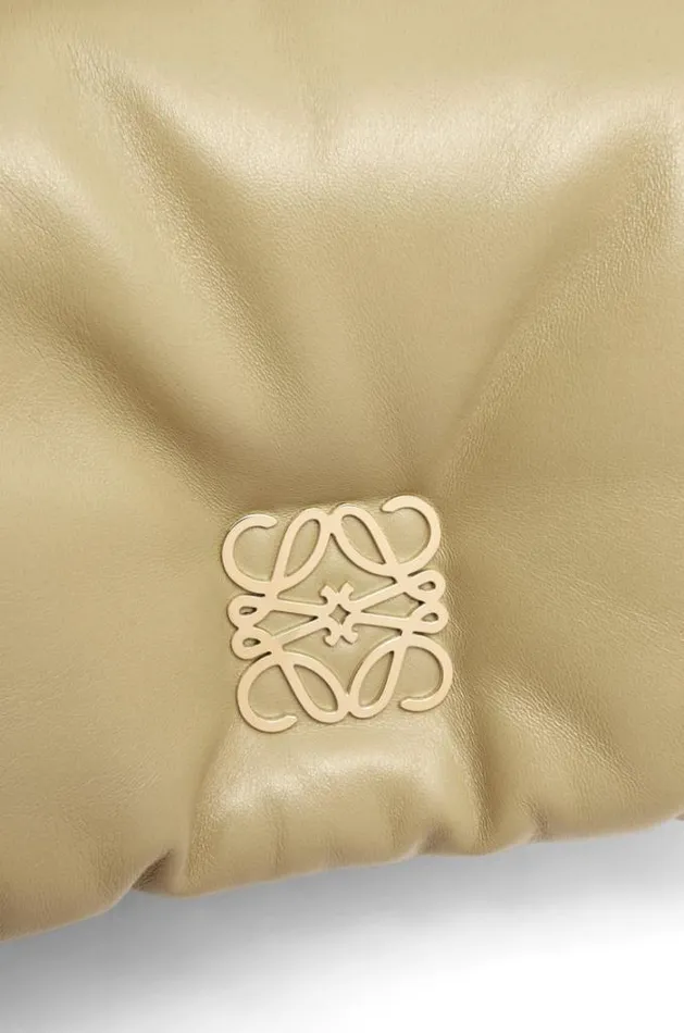 Loewe Mini Puffer Goya Bag In Shiny Nappa Lambskin Clay Green Women Shoulder Bags