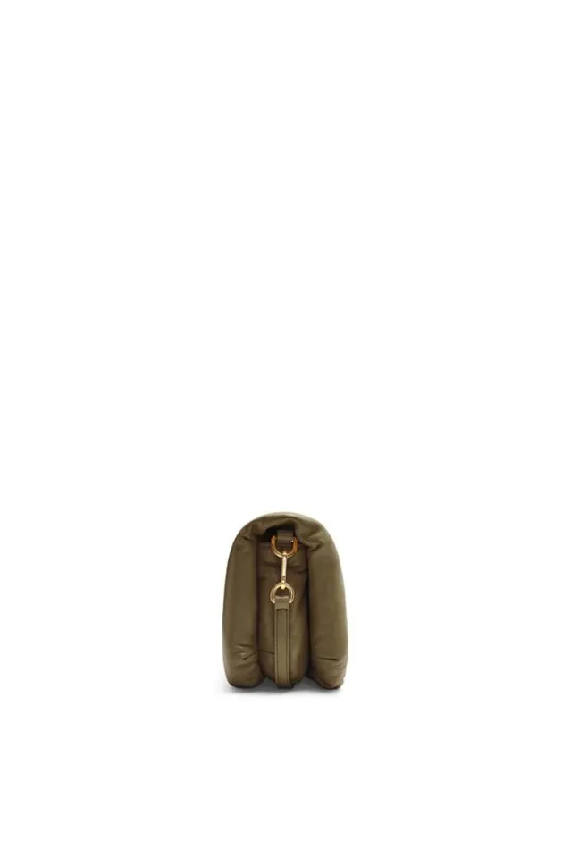 Loewe Mini Puffer Goya Bag In Shiny Nappa Lambskin Dark Khaki Green Women Mini Bags
