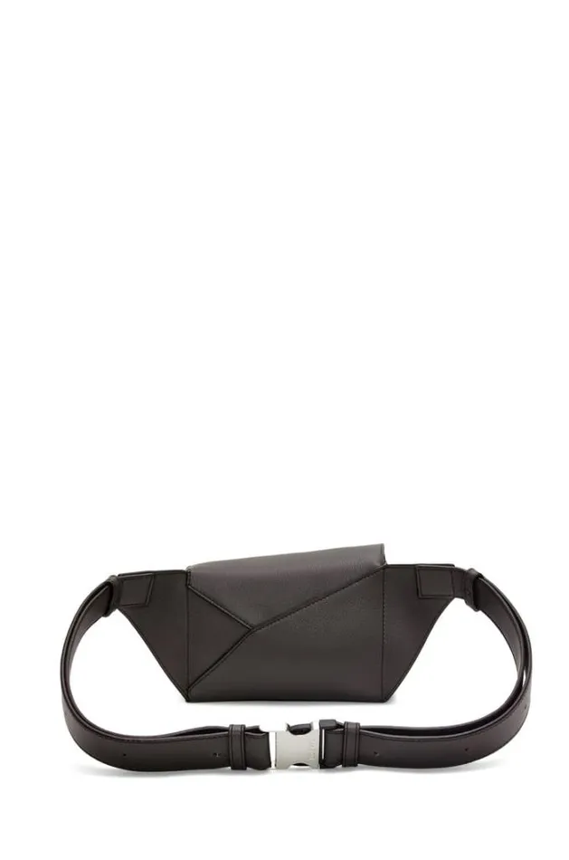 Loewe Mini Puzzle Bumbag In Classic Calfskin Dark Grey Men Belt Bags
