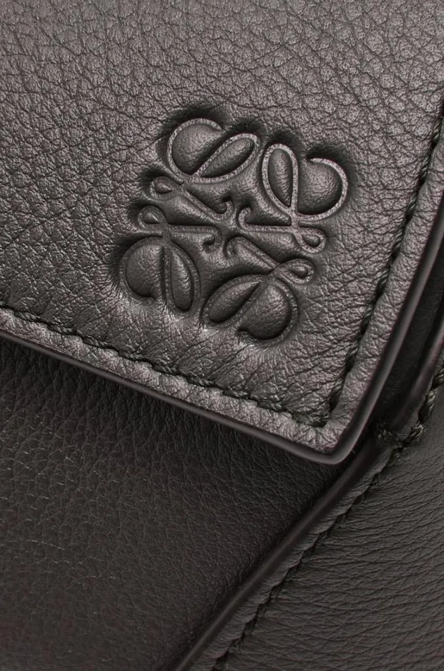 Loewe Mini Puzzle Bumbag In Classic Calfskin Dark Grey Men Belt Bags