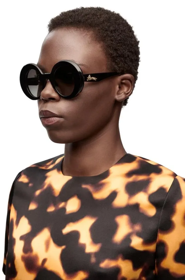 Loewe Oversized Round Sunglasses In Acetate Black Women Sunglasses