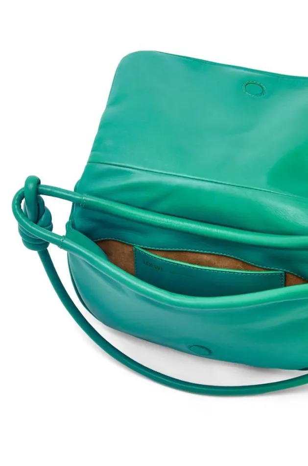 Loewe Paseo Satchel In Shiny Nappa Calfskin Emerald Green Women Shoulder Bags