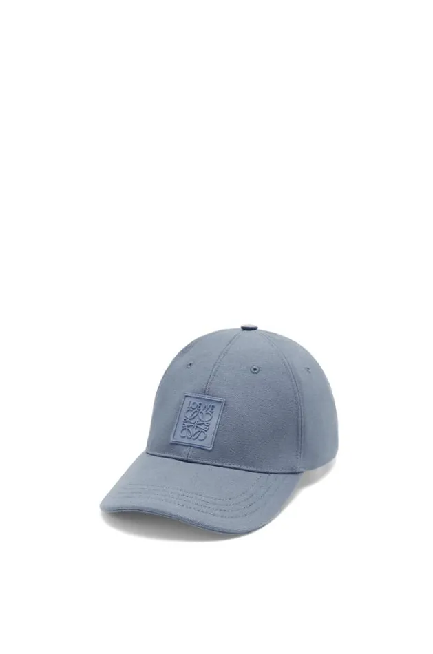 Loewe Patch Cap In Canvas Olympic Blue Men Hats and Beanies