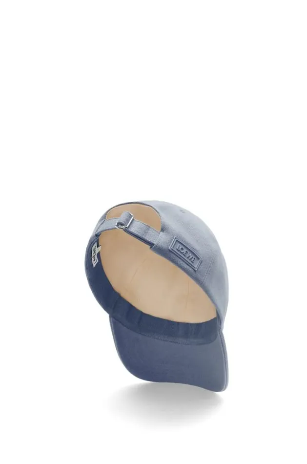 Loewe Patch Cap In Canvas Olympic Blue Men Hats and Beanies