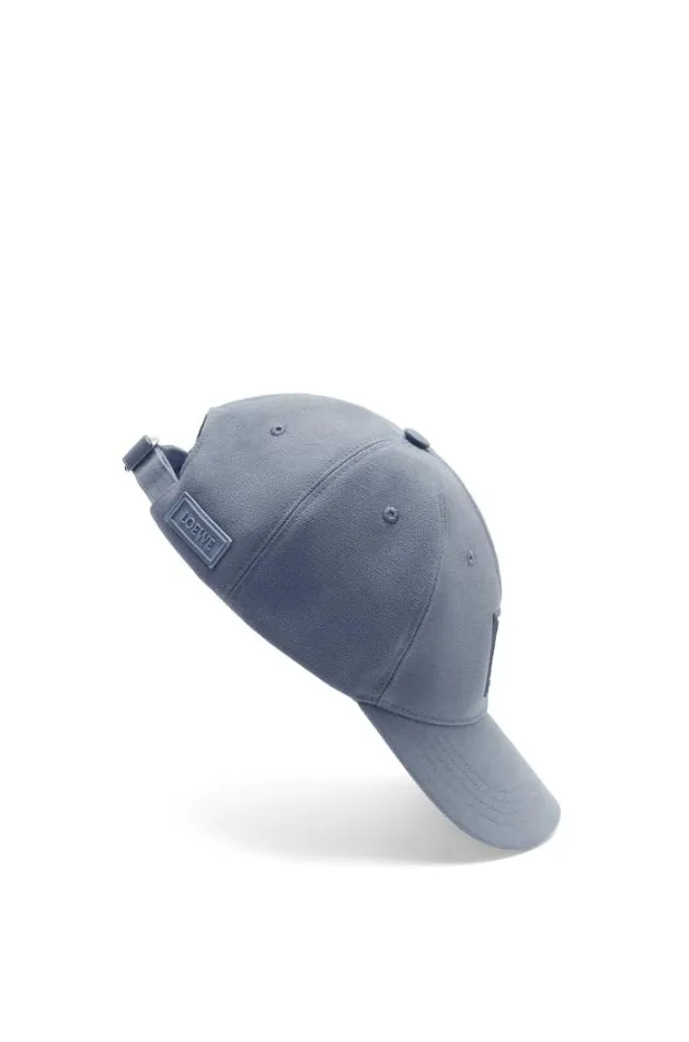 Loewe Patch Cap In Canvas Olympic Blue Men Hats and Beanies