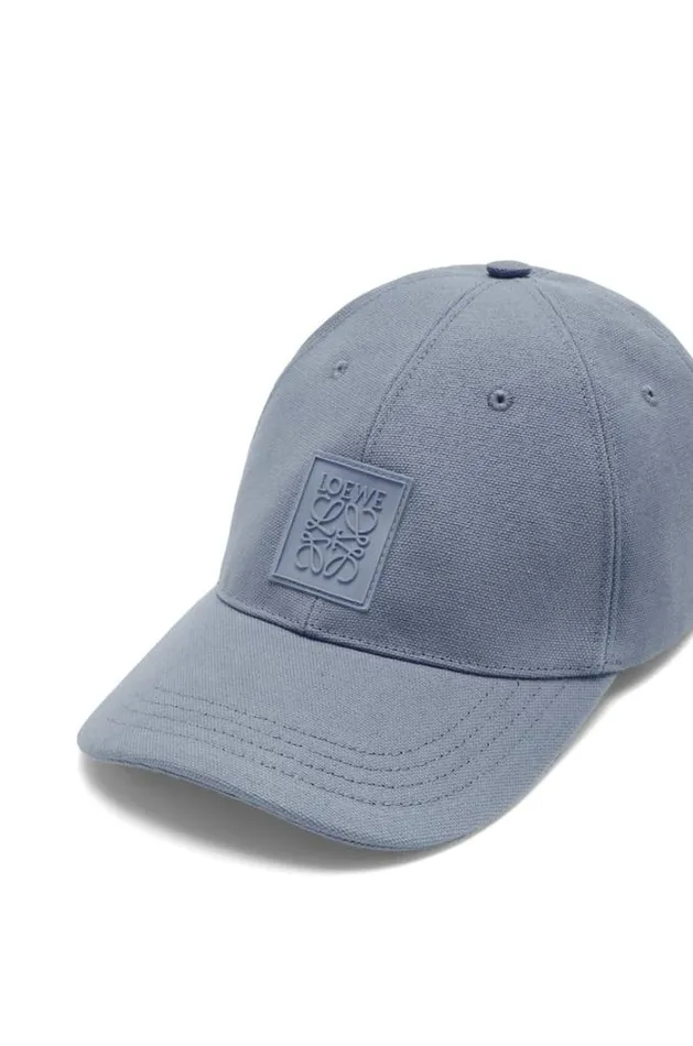 Loewe Patch Cap In Canvas Olympic Blue Men Hats and Beanies
