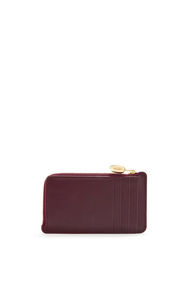 Loewe Pebble Coin Cardholder In Shiny Nappa Calfskin Burgundy Women Cardholders and Coin Purses