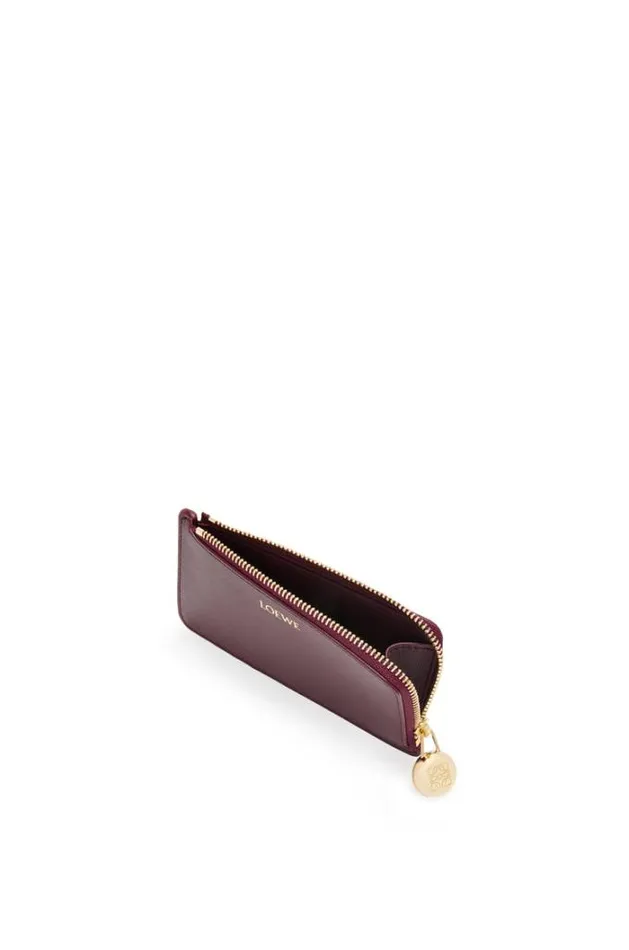 Loewe Pebble Coin Cardholder In Shiny Nappa Calfskin Burgundy Women Cardholders and Coin Purses