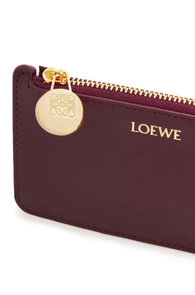Loewe Pebble Coin Cardholder In Shiny Nappa Calfskin Burgundy Women Cardholders and Coin Purses