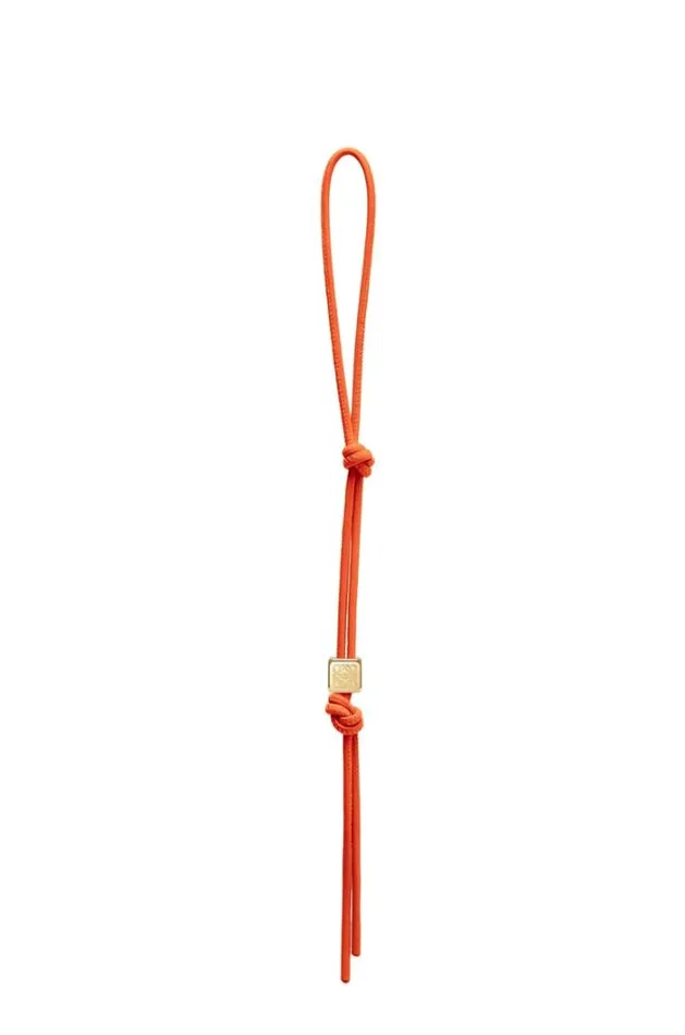 Loewe Personalisation Strap In Classic Calfskin and Dice Vivid Orange Women Bag Charms and Keyrings Loewe Personalisation Strap In Classic Calfskin and Dice Vivid Orange Women Bag Charms and Keyrings
