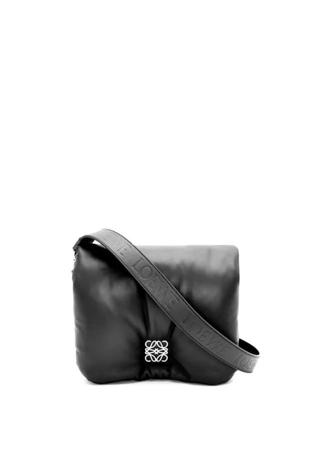 Loewe Puffer Goya Bag In Shiny Nappa Lambskin Black Women Shoulder Bags