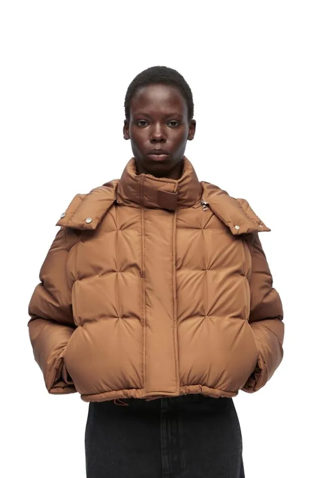 Loewe Puffer Jacket In Nylon Sienna Brown Women Jackets