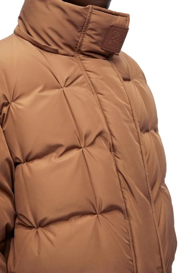 Loewe Puffer Jacket In Nylon Sienna Brown Women Jackets