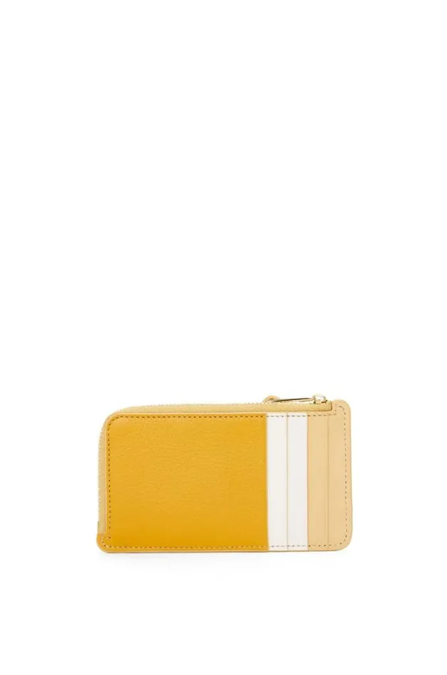 Loewe Puzzle Coin Cardholder In Classic Calfskin Sunflower soft Whitedark But Women Cardholders and Coin Purses
