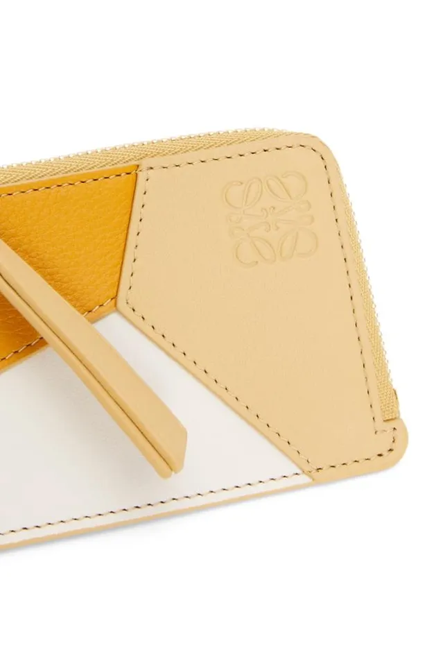 Loewe Puzzle Coin Cardholder In Classic Calfskin Sunflower soft Whitedark But Women Cardholders and Coin Purses
