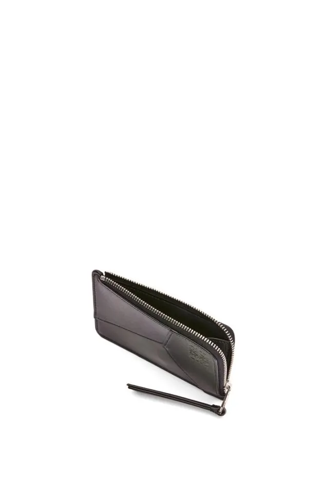 Loewe Puzzle Coin Cardholder In Silk Calfskin Bottle Green Men Card Cases and Coin Purses