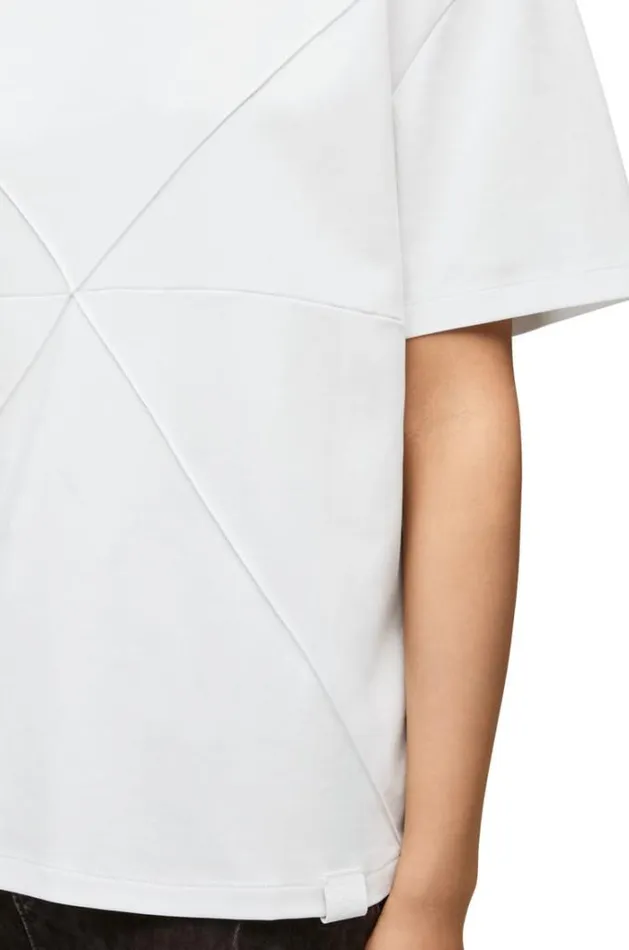 Loewe Puzzle Fold Relaxed Fit Tshirt In Cotton White Women Tshirts and Sweatshirts