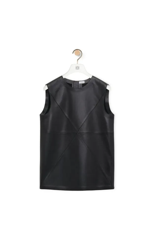 Loewe Puzzle Fold Top In Nappa Lambskin Black Women Blouses and Tops