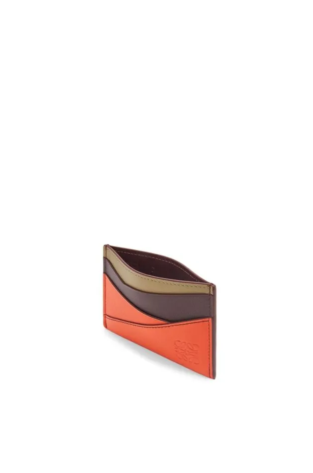 Loewe Puzzle Plain Cardholder In Classic Calfskin Dark Burgundyvivid Orangecla Women Cardholders and Coin Purses