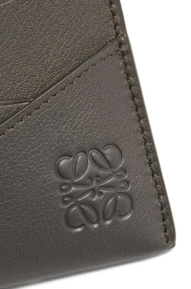 Loewe Puzzle Plain Cardholder In Classic Calfskin Dark Grey Men Card Cases and Coin Purses