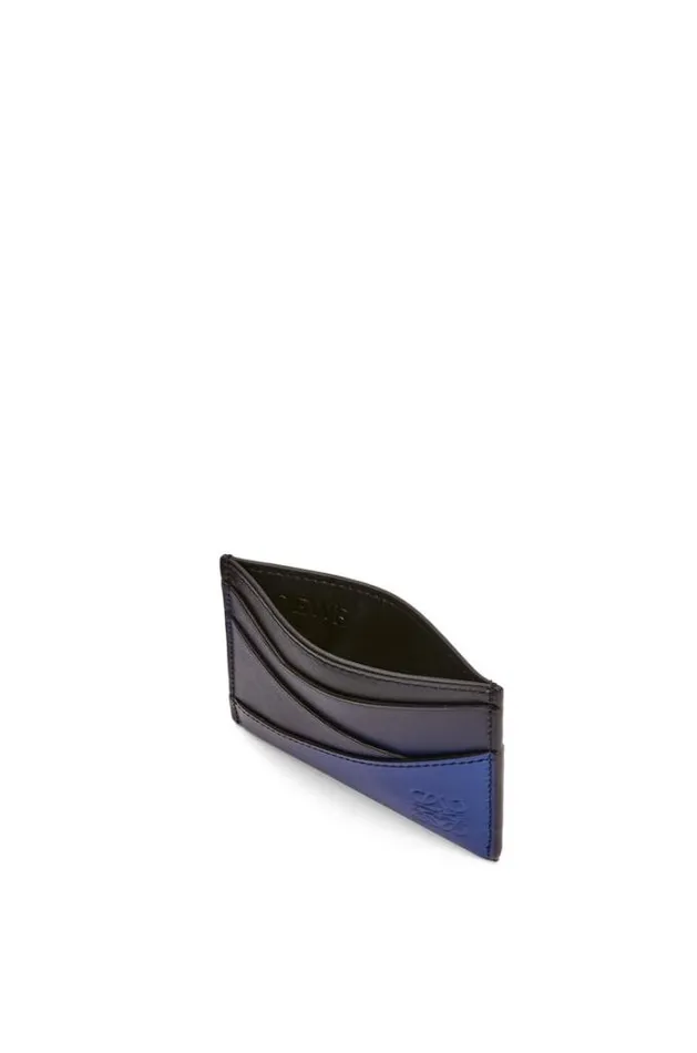Loewe Puzzle Plain Cardholder In Silk Calfskin Navy Blue Men Card Cases and Coin Purses