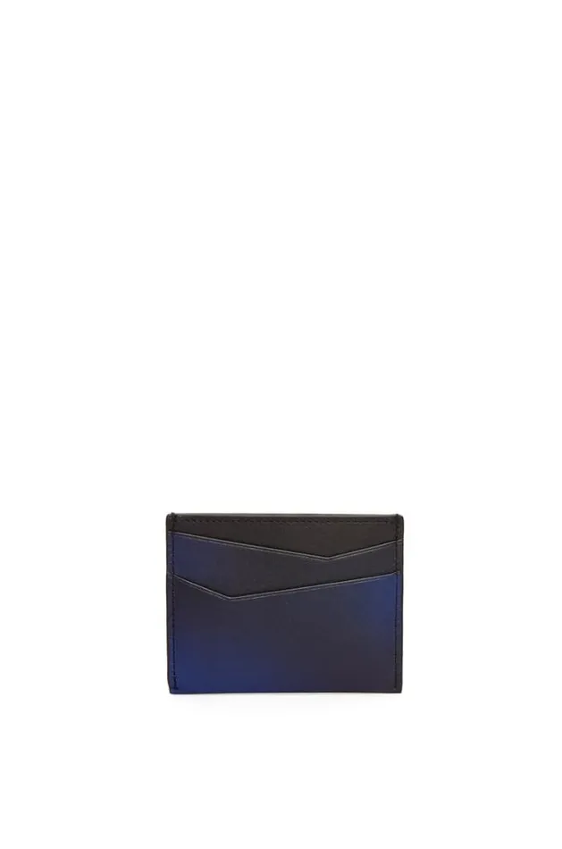 Loewe Puzzle Plain Cardholder In Silk Calfskin Navy Blue Men Card Cases and Coin Purses