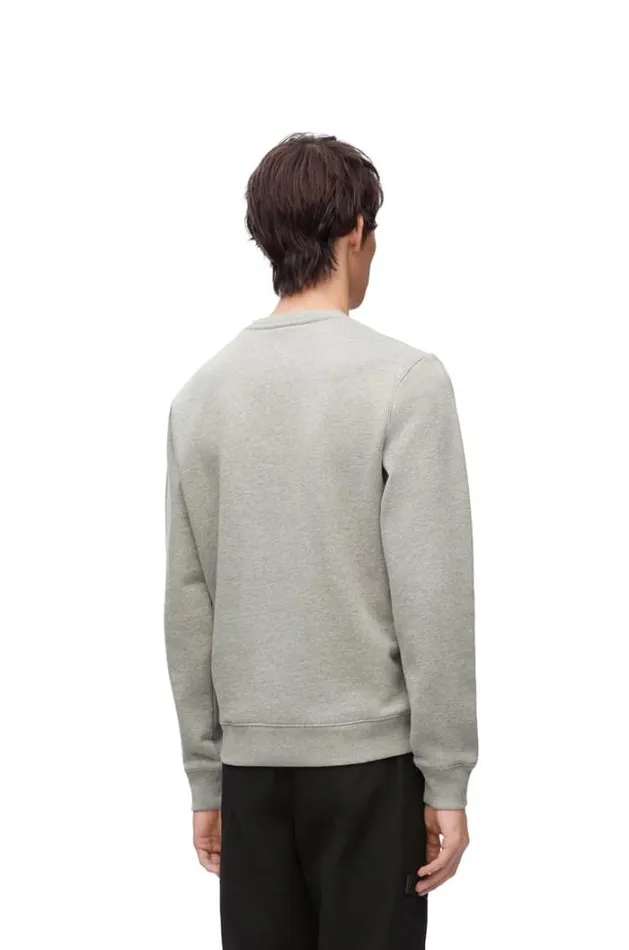 Loewe Regular Fit Sweatshirt In Cotton Grey Melange Men Sweatshirts