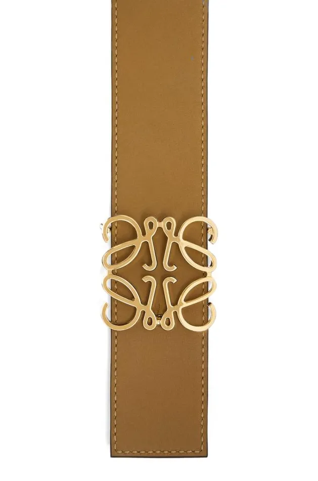 Loewe Reversible Anagram Belt In Smooth Calfskin Chocolateochregold Men Belts