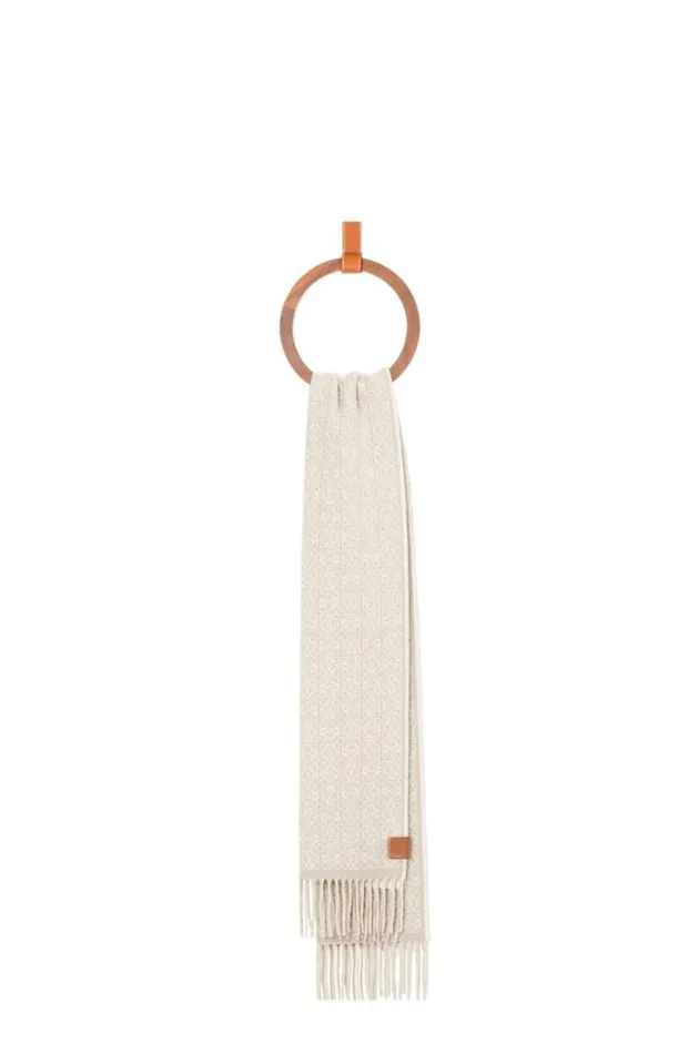 Loewe Scarf In Cashmere Beigebrown Men Scarves