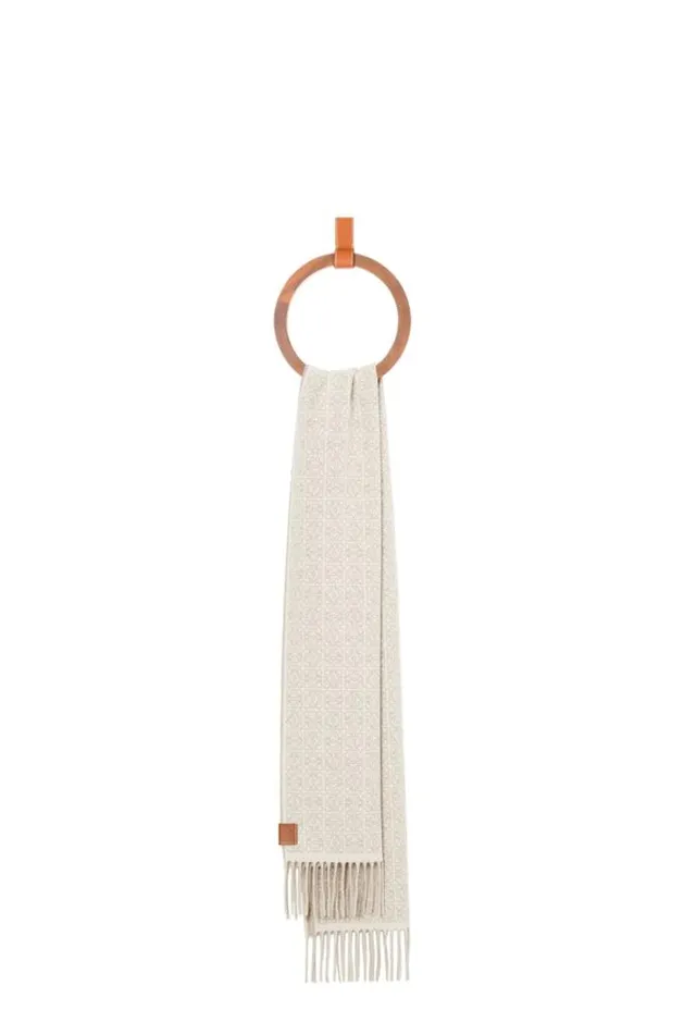 Loewe Scarf In Cashmere Beigebrown Men Scarves