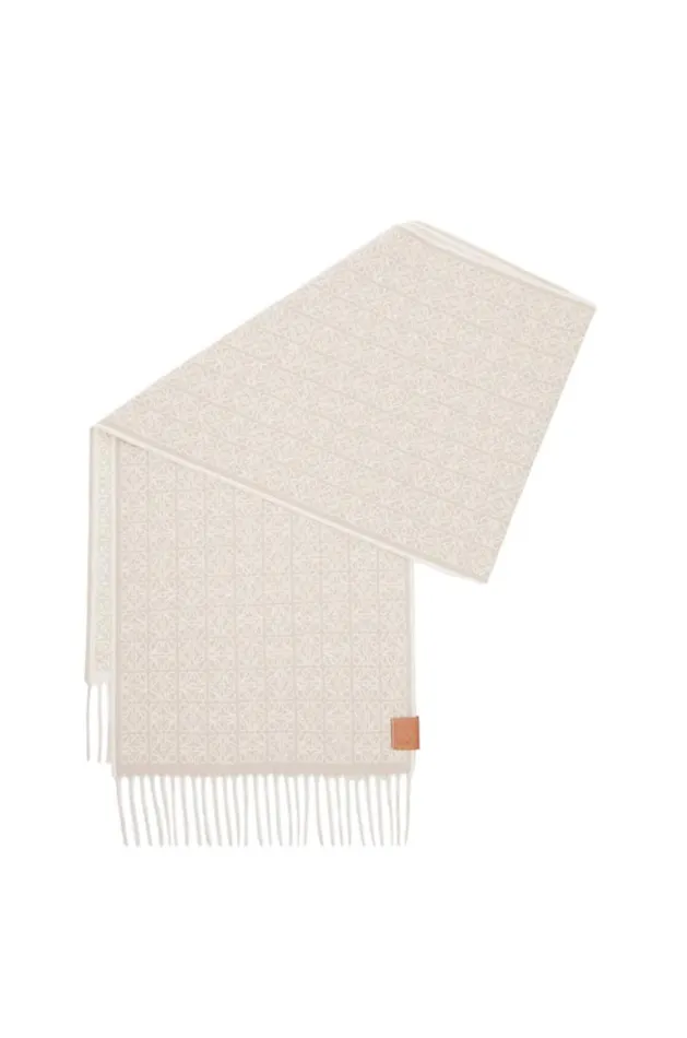 Loewe Scarf In Cashmere Beigebrown Men Scarves