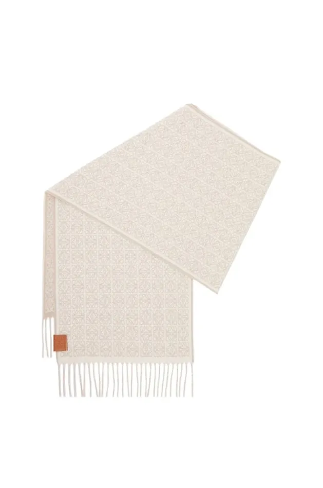 Loewe Scarf In Cashmere Beigebrown Men Scarves