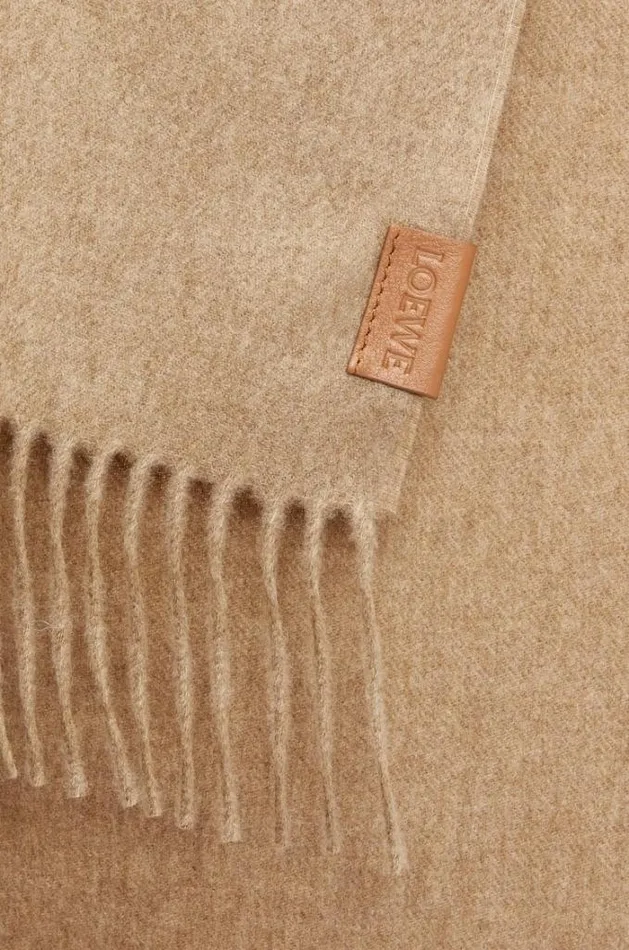 Loewe Scarf In Cashmere Beige Men Scarves