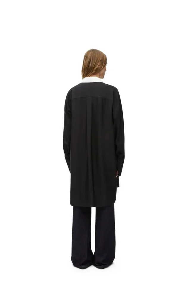 Loewe Shirt Dress In Viscose Blend Black Women Dresses