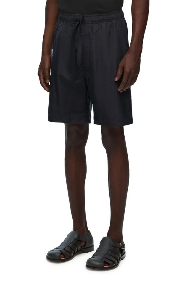 Loewe Shorts In Technical Silk Black Men Trousers and Shorts