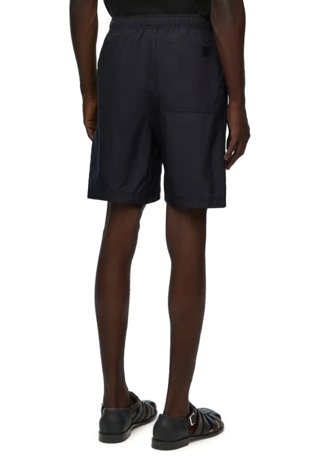 Loewe Shorts In Technical Silk Black Men Trousers and Shorts