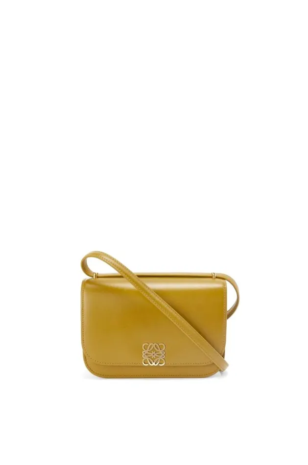 Loewe Small Goya Bag In Silk Calfskin Ochre Women Shoulder Bags