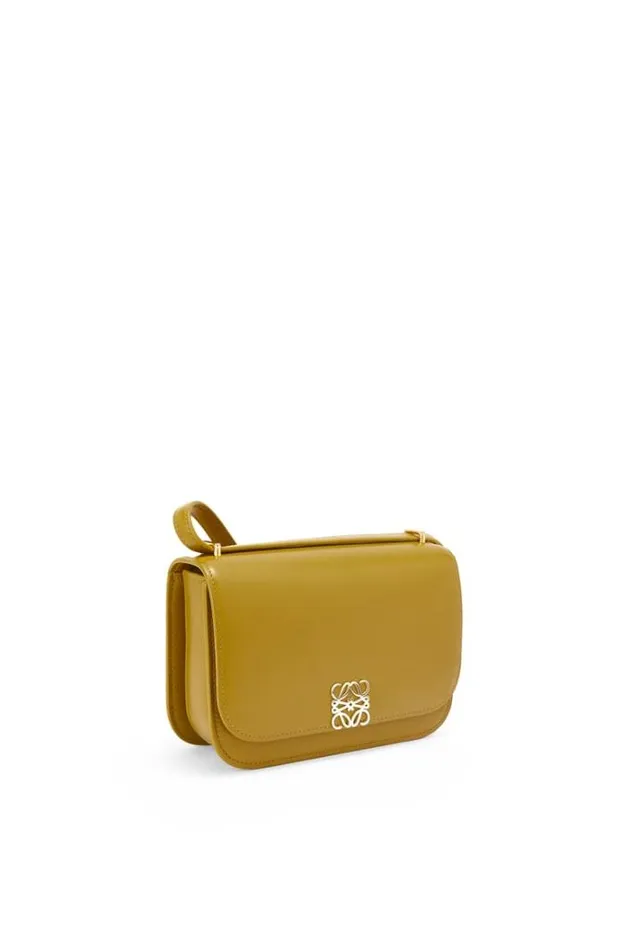 Loewe Small Goya Bag In Silk Calfskin Ochre Women Shoulder Bags
