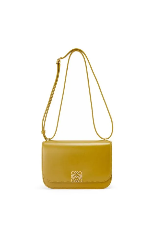 Loewe Small Goya Bag In Silk Calfskin Ochre Women Shoulder Bags