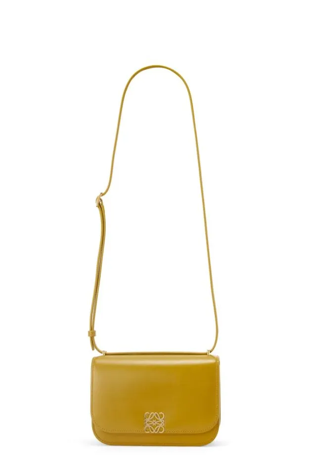 Loewe Small Goya Bag In Silk Calfskin Ochre Women Shoulder Bags