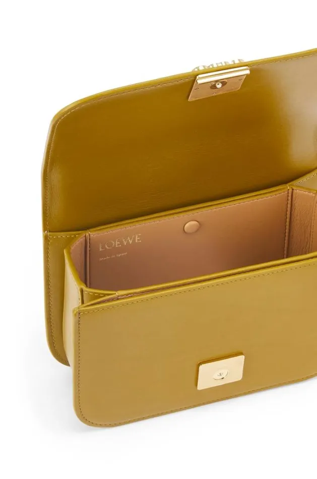 Loewe Small Goya Bag In Silk Calfskin Ochre Women Shoulder Bags