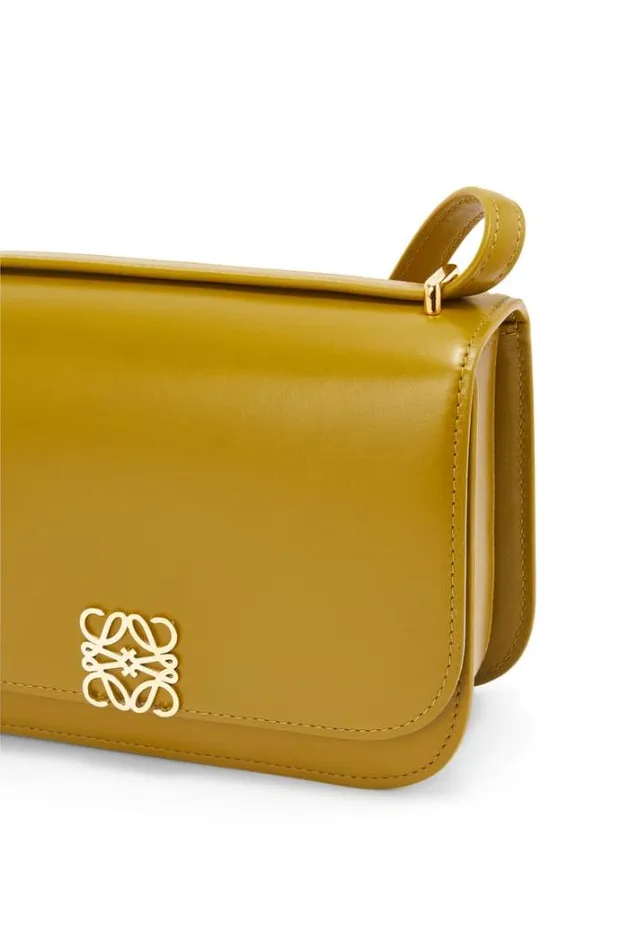 Loewe Small Goya Bag In Silk Calfskin Ochre Women Shoulder Bags