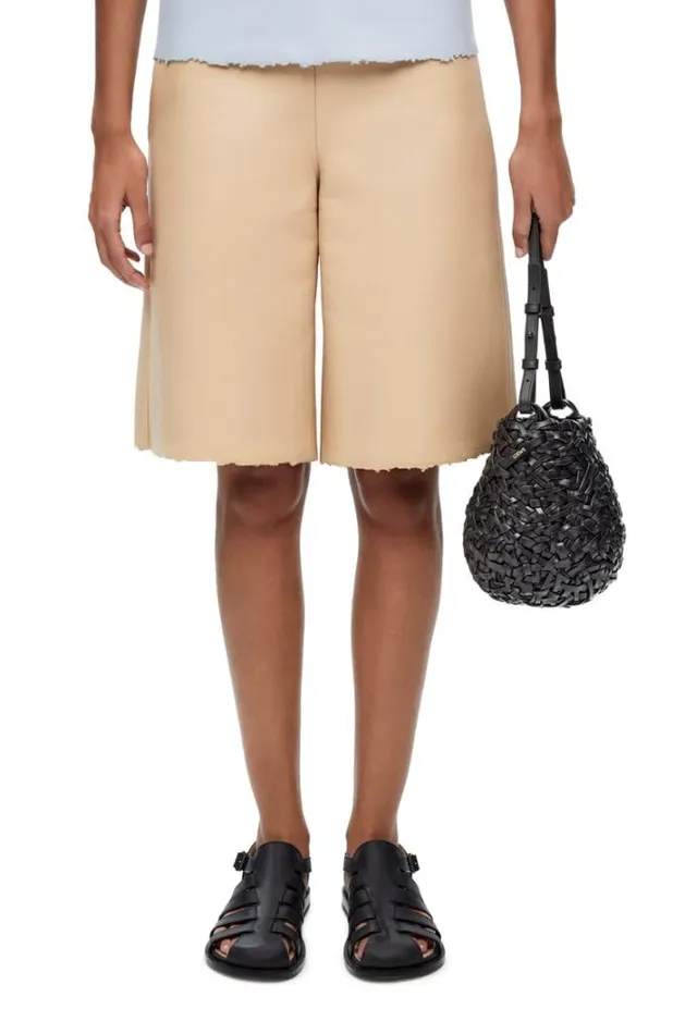 Loewe Small Nest Basket Bag In Calfskin Black Women Shoulder Bags