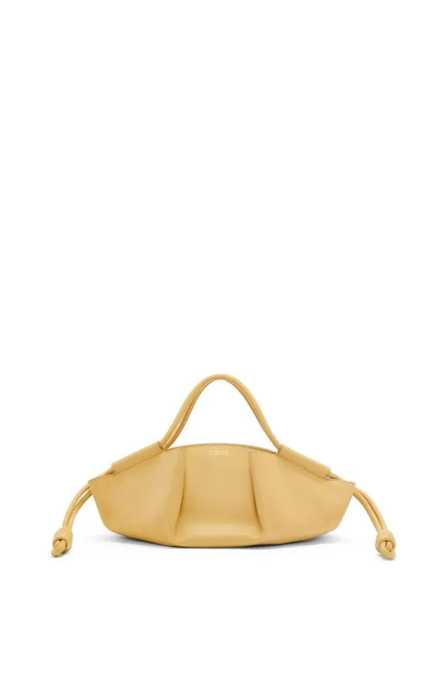Loewe Small Paseo Bag In Shiny Nappa Calfskin Dark Butter Women Shoulder Bags