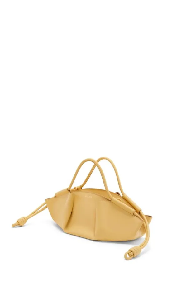 Loewe Small Paseo Bag In Shiny Nappa Calfskin Dark Butter Women Shoulder Bags