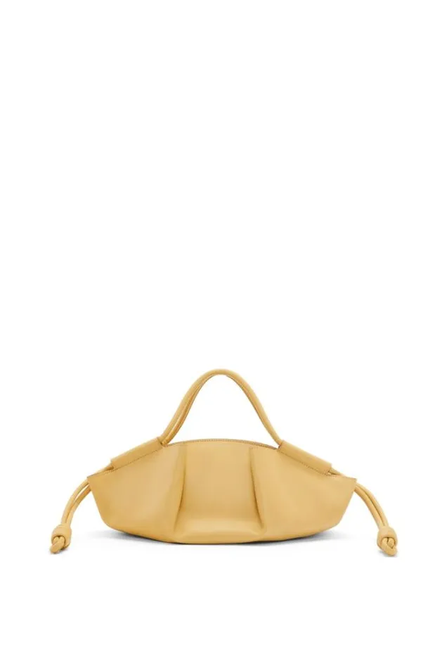 Loewe Small Paseo Bag In Shiny Nappa Calfskin Dark Butter Women Shoulder Bags