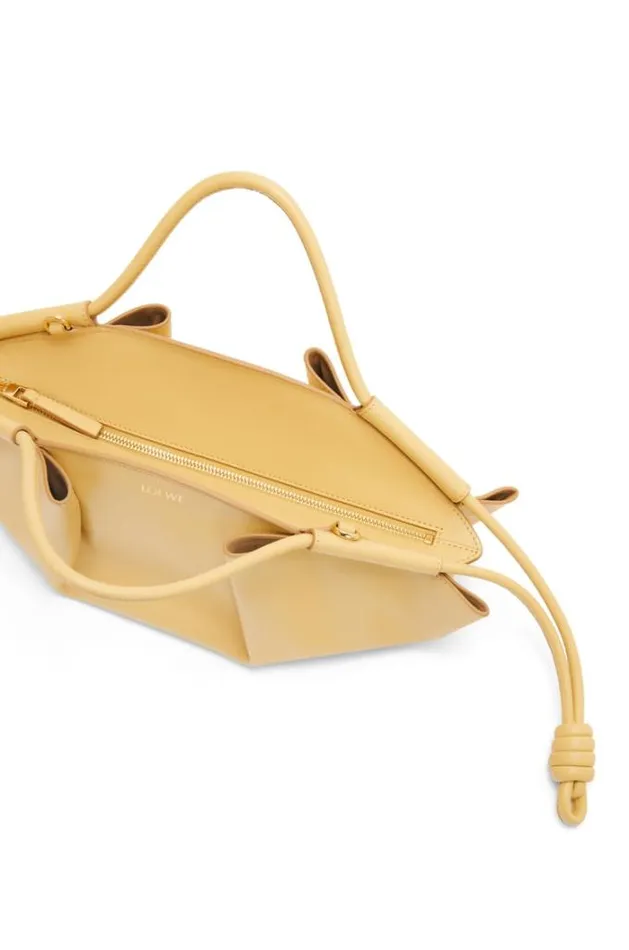 Loewe Small Paseo Bag In Shiny Nappa Calfskin Dark Butter Women Shoulder Bags