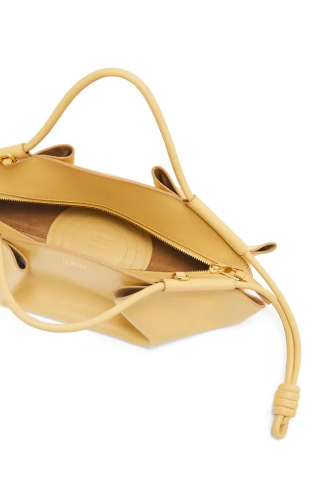 Loewe Small Paseo Bag In Shiny Nappa Calfskin Dark Butter Women Shoulder Bags