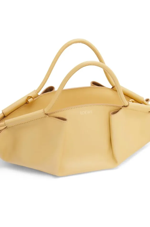 Loewe Small Paseo Bag In Shiny Nappa Calfskin Dark Butter Women Shoulder Bags