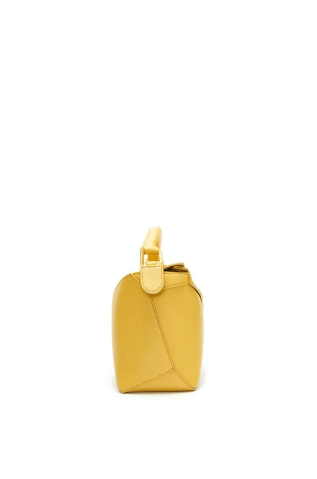 Loewe Small Puzzle Bag In Satin Calfskin Pale Yellow Glaze Women Shoulder Bags